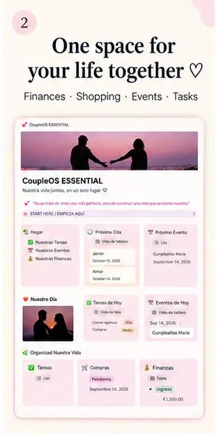 CoupleOS Essential Notion Template 💕 - Imagen 8